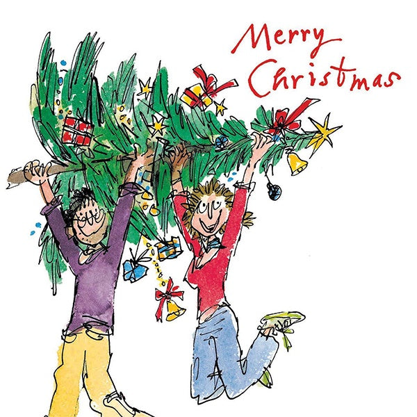 Carrying A Tree Christmas Card
