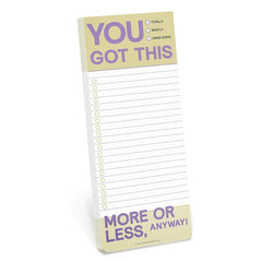 You Got This Make-a-List Notepad