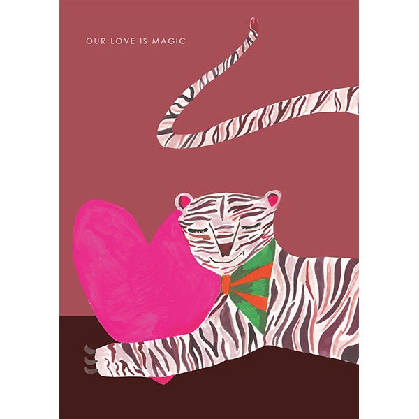 Our Love Is Magic White Tiger Card Paper Tiger