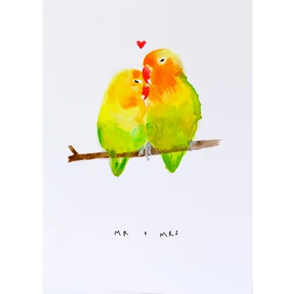 Mr And Mrs Love Birds Card