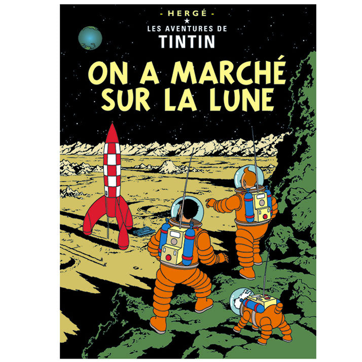 Explorers on the Moon Tintin Poster