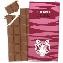 Paper Tiger Old Town Raspberry Gin Milk Chocolate Bar