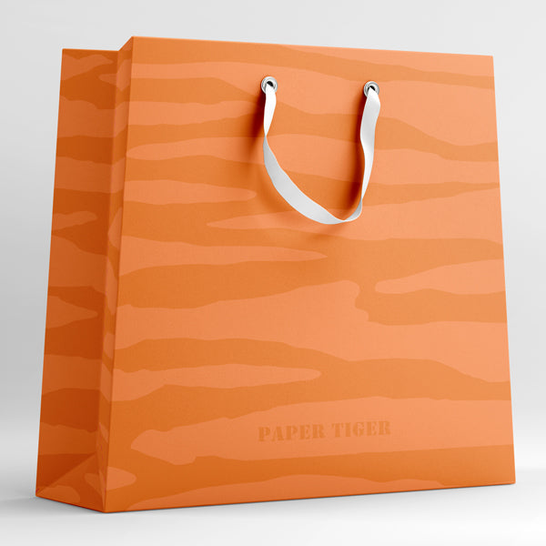 Paper Tiger Orange Stripe Gift Bag