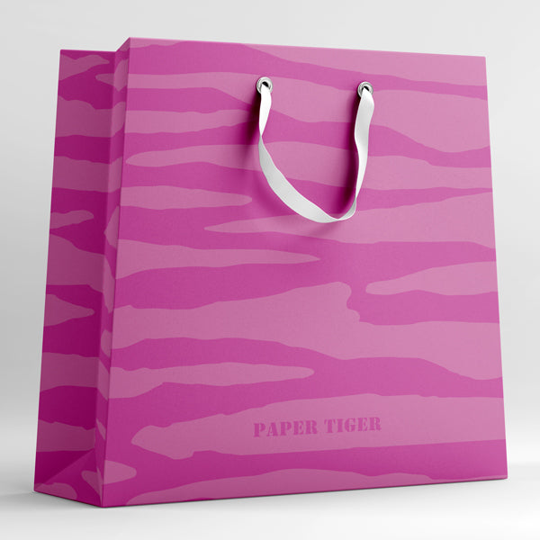 Paper Tiger Pink Stripe Gift Bag