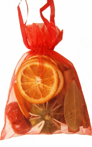 Dried Fruit in Red Organza Bag