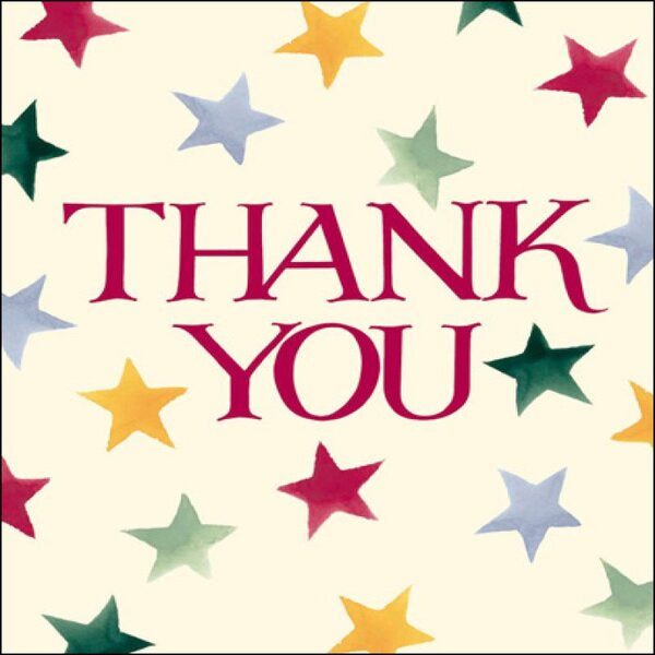 Emma Bridgewater Stars Thank You Pack of 8 Cards Paper Tiger