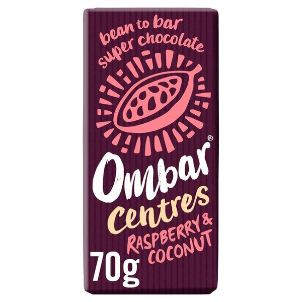 Ombar Raspberry and Coconut filled Dark Chocolate Bar 70g