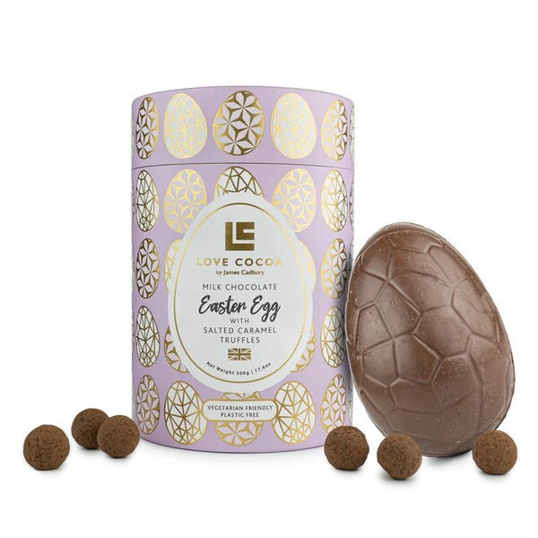 Giant Colombian Milk Chocolate Easter Egg 500g with Salted Caramel Truffles