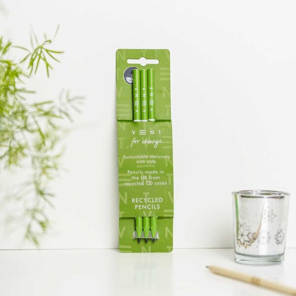 Green Pack of 3 Pencils