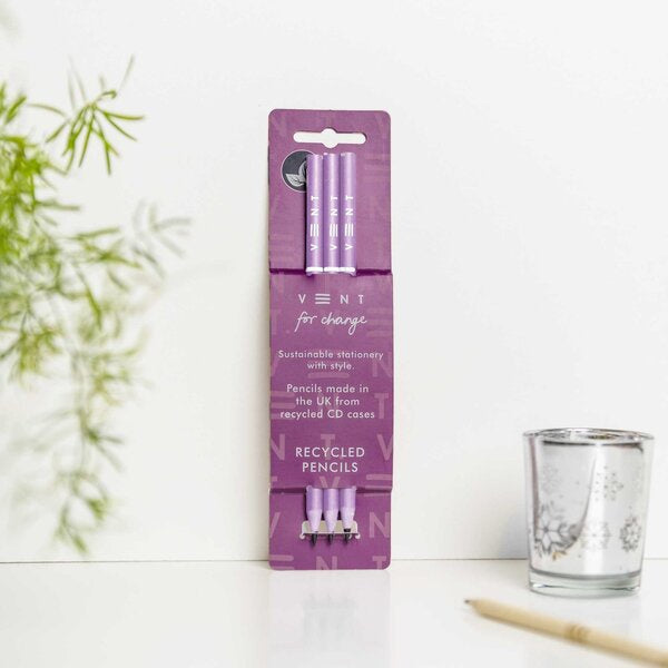 Purple Pack of 3 Pencils