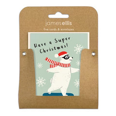 Super Christmas Polar Bear Mini Pack of 5 Cards