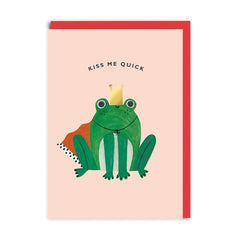 Kiss Me Quick Frog Valentine's Day Card