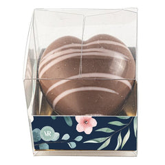 Decorated Chocolate Heart Shaped Bombe with Marshmallows in Floral Gift Box