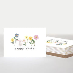 Happy Easter Floral Bunny Card Pack
