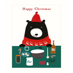 Bear Baking Christmas Card