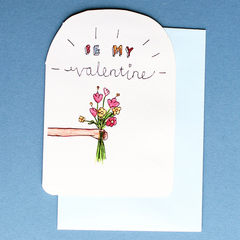 Be My Valentine Flowers Card
