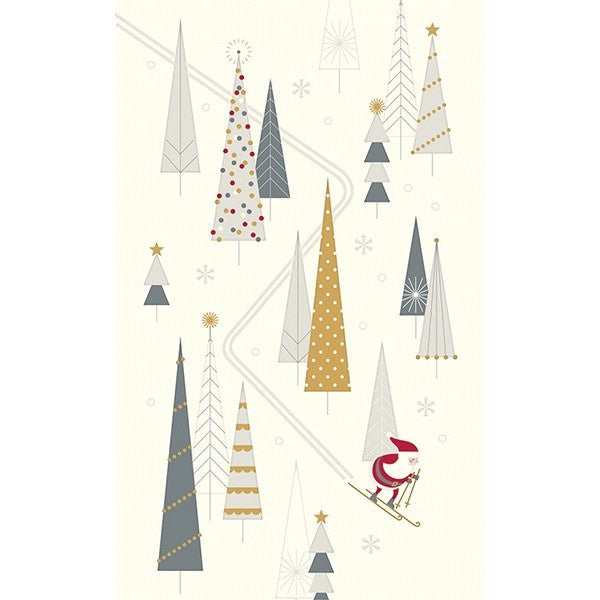 Skiing Santa Christmas Card