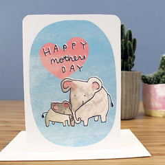 Happy Mothers Day Elephants Card