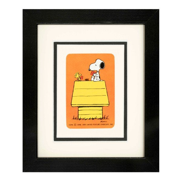 Snoopy and Woodstock Playing Cards Framed Mounted Playing Card