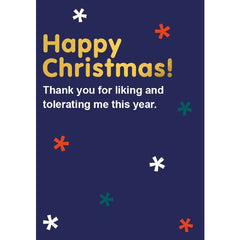 Happy Christmas Tolerating Me Christmas Card