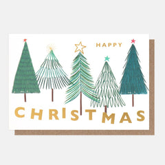 Christmas Line Of Trees Small Card Pack
