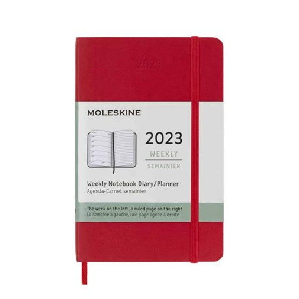 Moleskine 2023 Pocket Weekly Planner Red Softcover