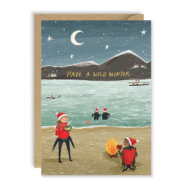 Wild Winter Swim Christmas Card