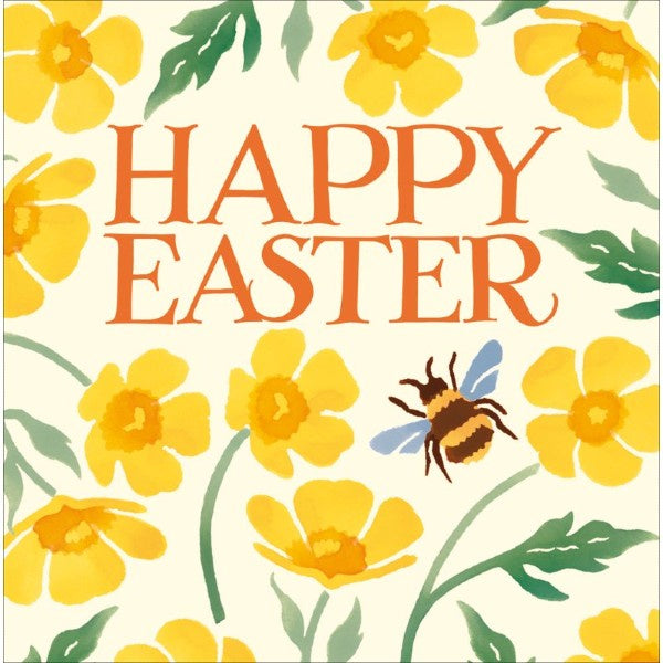 Happy Easter Bee With Daffodils Card