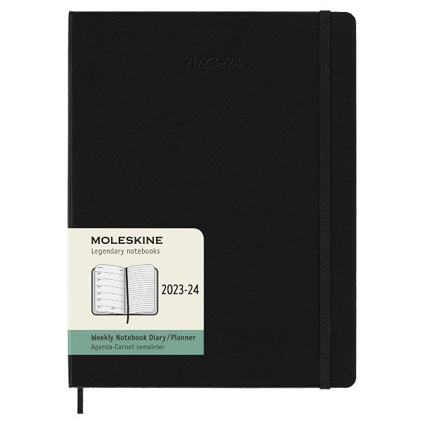Moleskine 2023/24 Academic Black Hard Cover Extra Large Weekly Diary