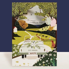 On Your Wedding Day Just Married Paper Cut Card