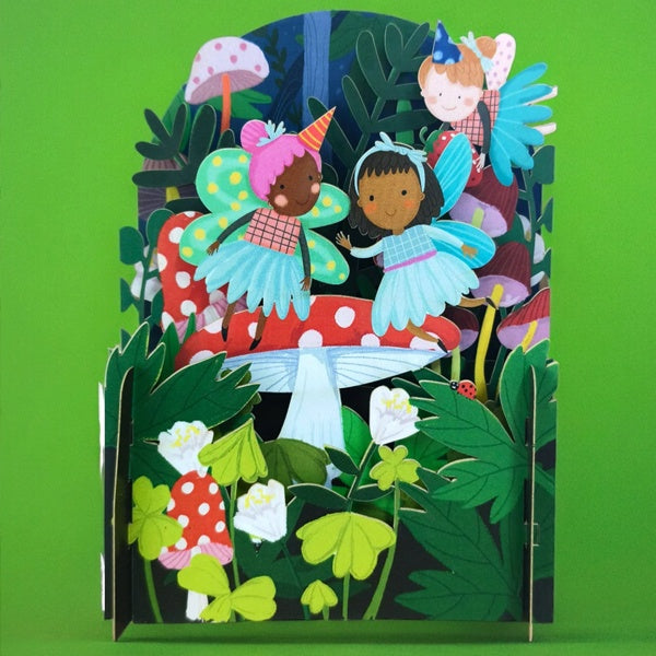 Fairies In Garden Pop Up card