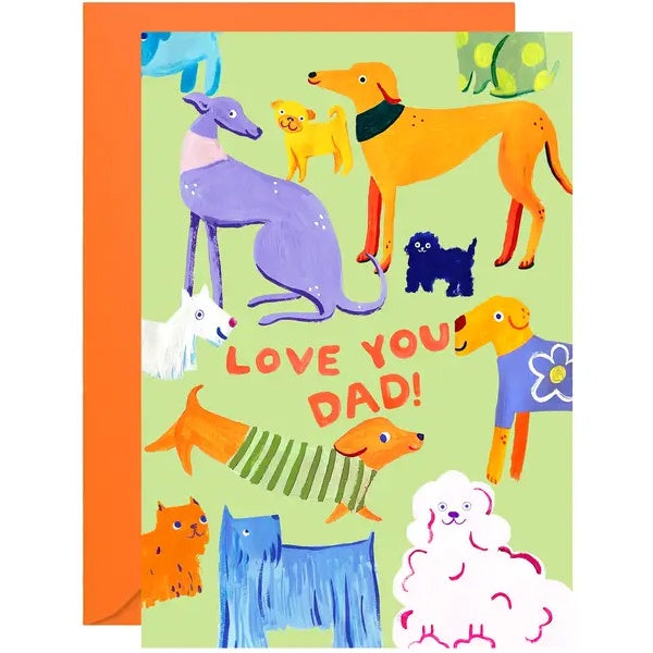 Love You Dad Dogs Father's Day Card