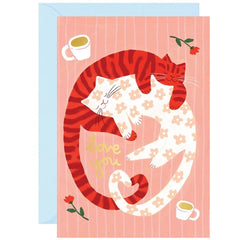 Cuddling Cats Valentine's Day Card