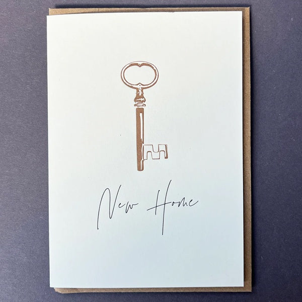 New Home Key Letterpress Card