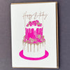 Happy Birthday Pink Cake Card