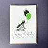 Happy Birthday Frog In Party Hat Letterpress Card