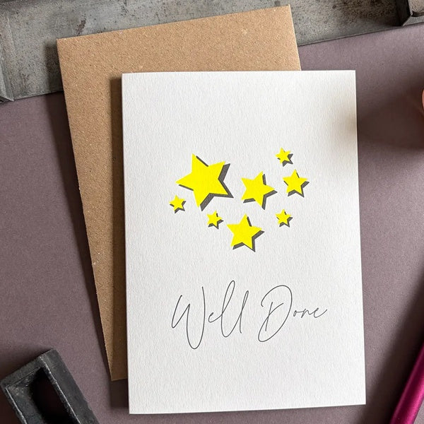 Well Done Stars Letterpress Card