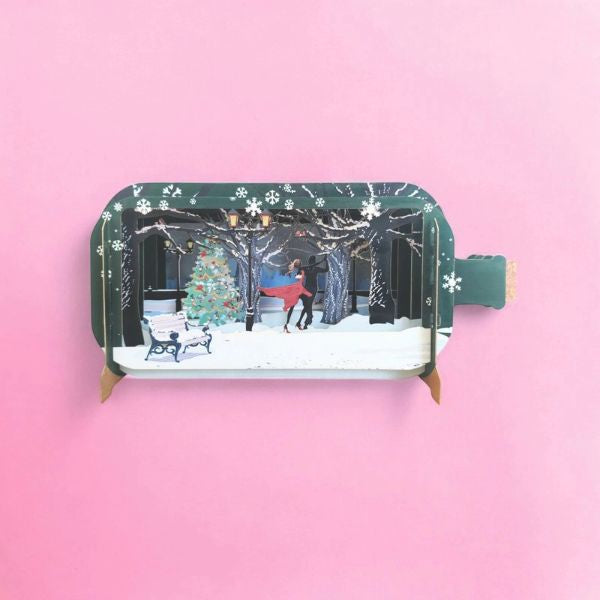 Christmas Dance Message In A Bottle 3D Pop Up Christmas Card