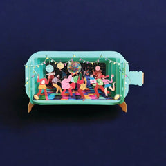 Christmas Disco Message In A Bottle 3D Pop Up Christmas Card