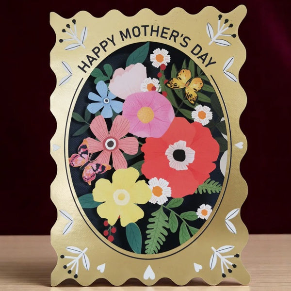 Gold Flowers Mother's Day Card