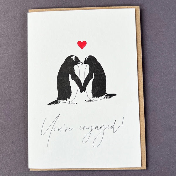 You're Engaged Penguins Card