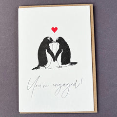 You're Engaged Penguins Card