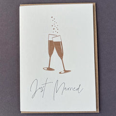 Just Married Champagne Glasses  Card