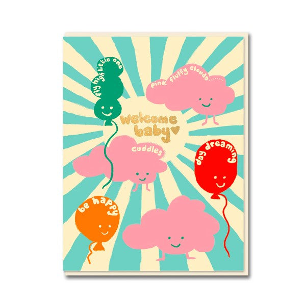 Welcome Baby Clouds Card
