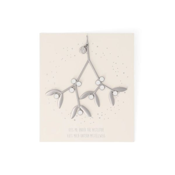 Kiss Me Under The Mistletoe Silver Ornament