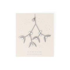 Kiss Me Under The Mistletoe Silver Ornament