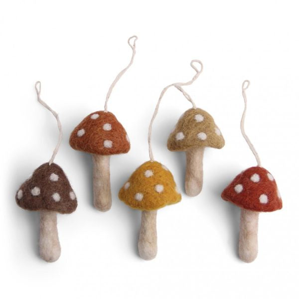 Rusty Felt Mushroom Decorations