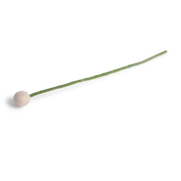 White Flower Bud Small Felt Decoration
