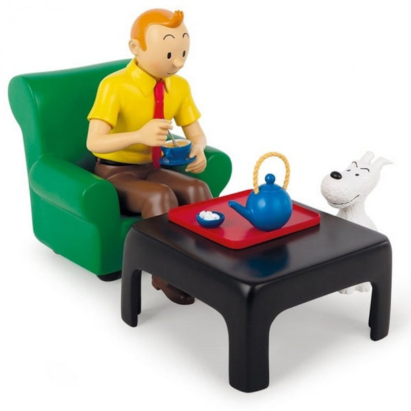 Tintin and Snowy Tea Scene