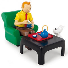 Tintin and Snowy Tea Scene